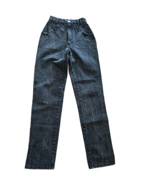 Vintage Blaze High Rise Western Jeans Sz 24.5 Black Washed Black Retro